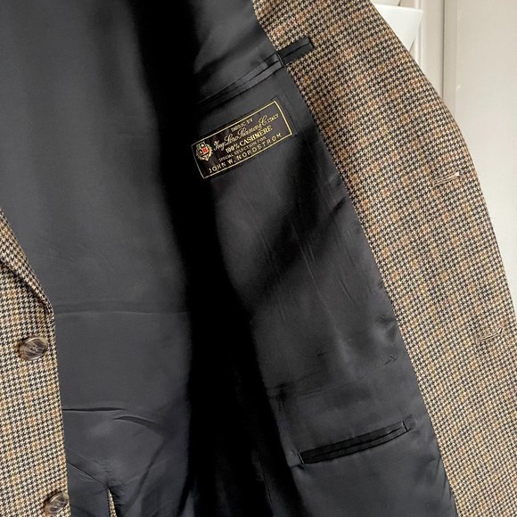 *EXLNT CONDITION* John W. Nordstrom Cashmere Sport Coat in Brn/Blk Houndstooth - Picture 5 of 9